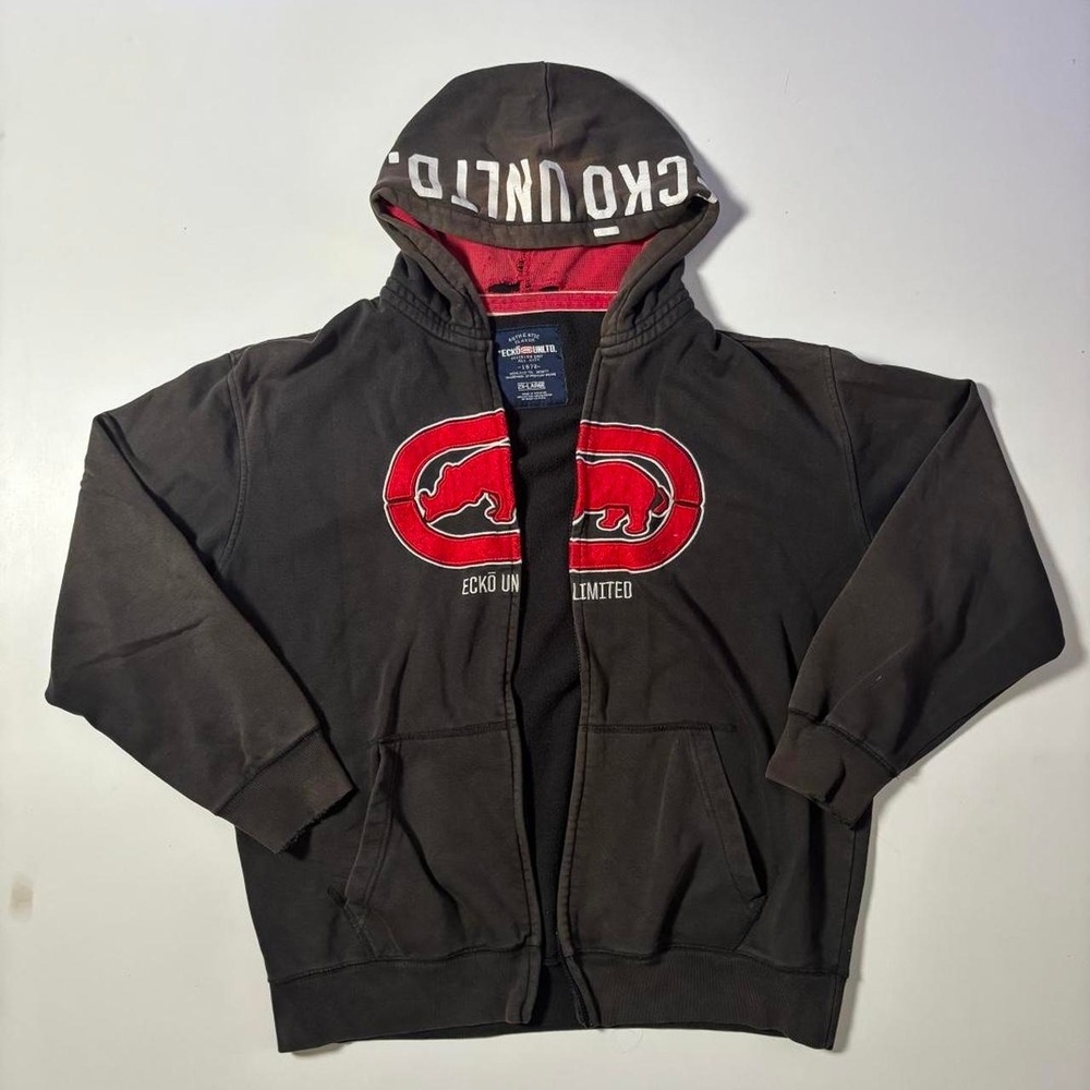 Black Ecko Unltd. Rhino Logo Hoodie No Zipper - 2XL